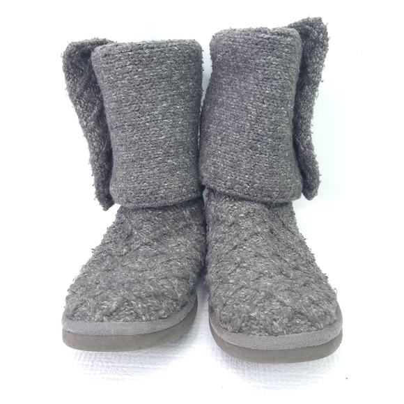 UGG Australia 3066 Lattice Cardy Knit Tall Fold Over Gray Boots Womens Size 8 - Picture 2 of 10
